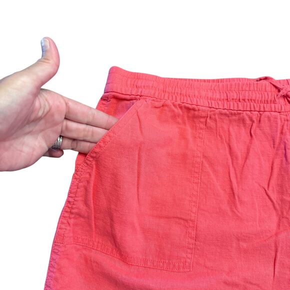 J crew Womens pink linen viscose blend shorts, pockets, XL - Picture 2 of 6